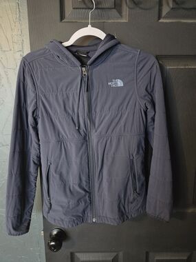 The North Face Womens Navy Hooded Puffer Jacket